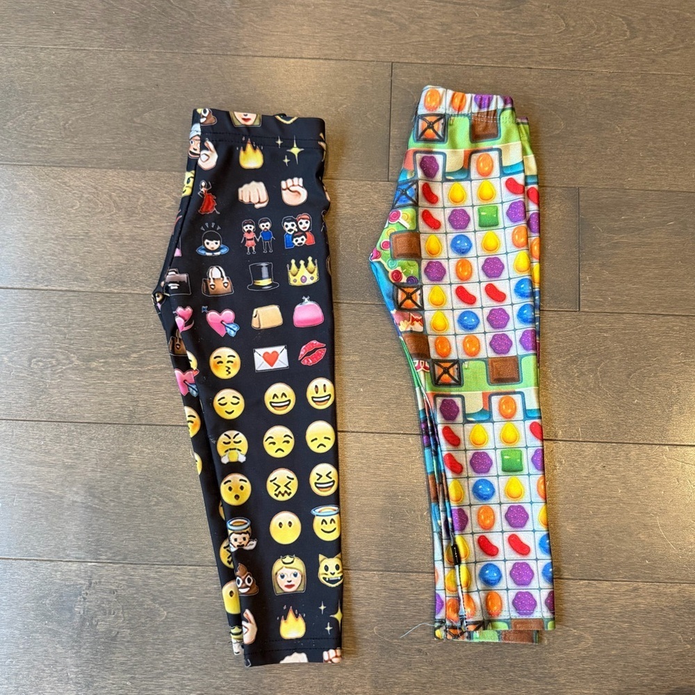 Designer! Emoji & Candy Print Kids Leggings